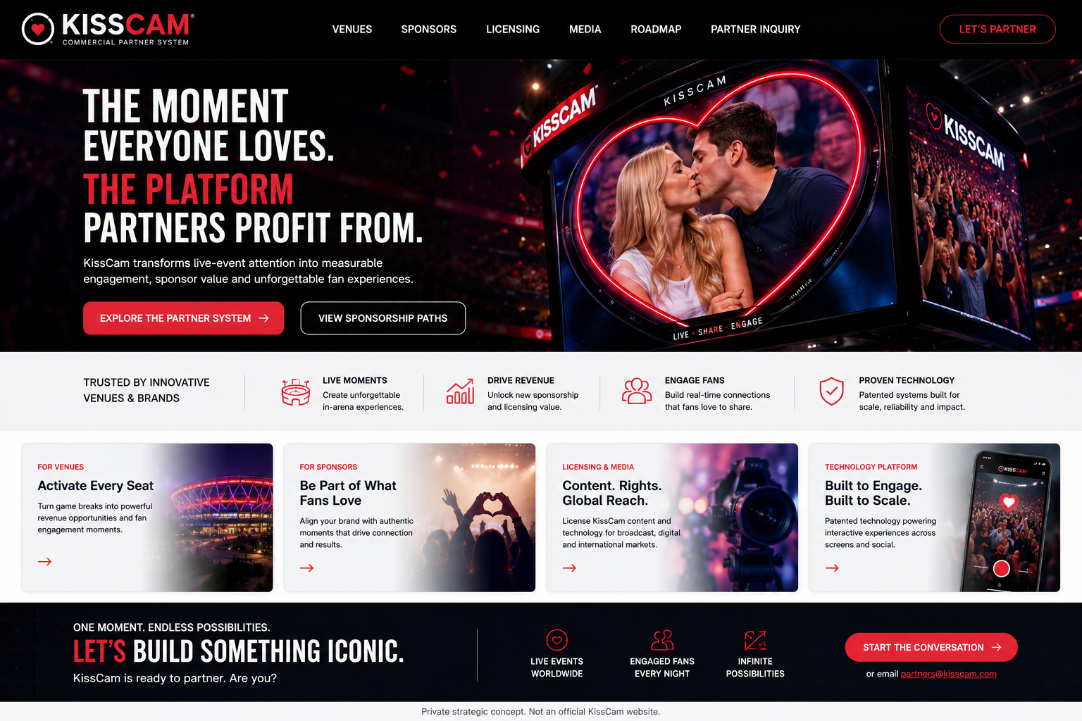 KissCam homepage concept